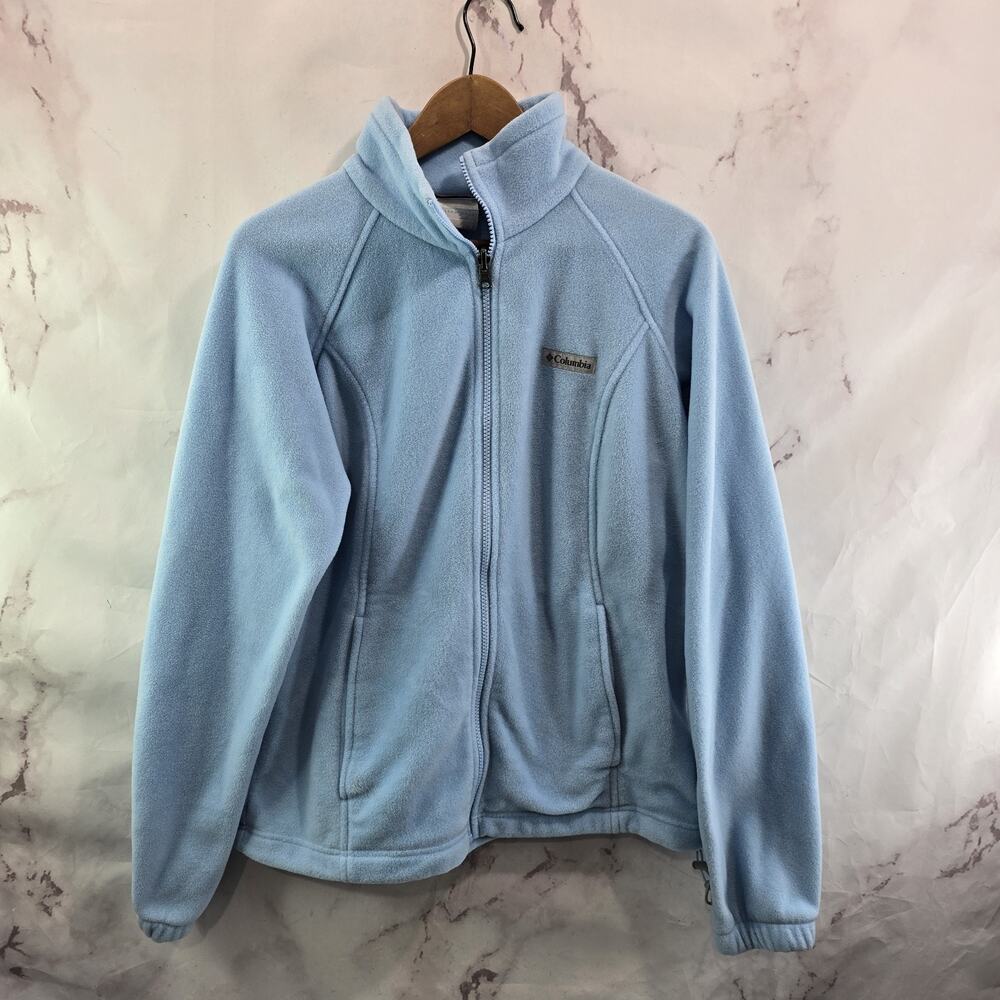 Columbia Jacket Womens Large Blue Fleece Zip Mock Benton Springs Light